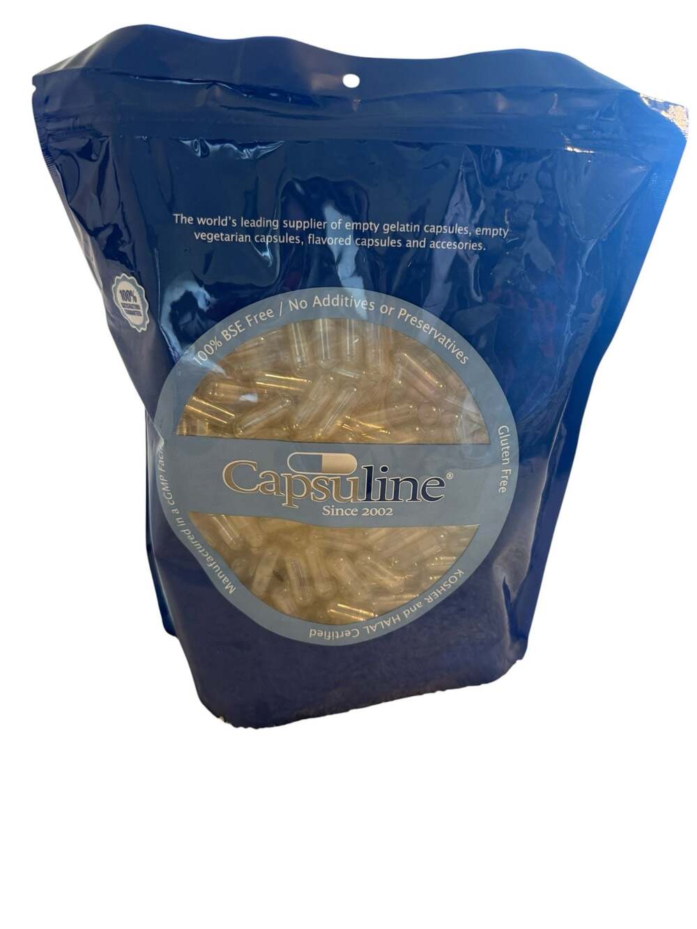 Capsuline Empty Gelatin Capsules Size 00 Clear/Clear 1000 Count